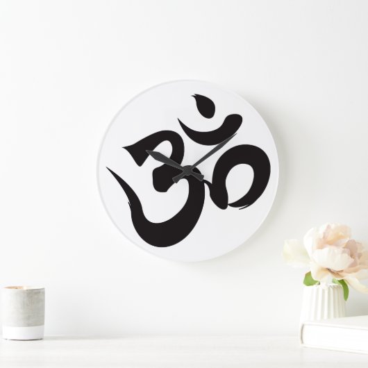 OM - Sankrit Große Wanduhr (Zuhause)