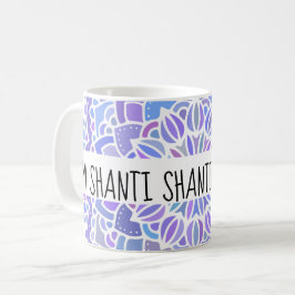 Om Shanti Boho Lila Mandala Kaffeetasse