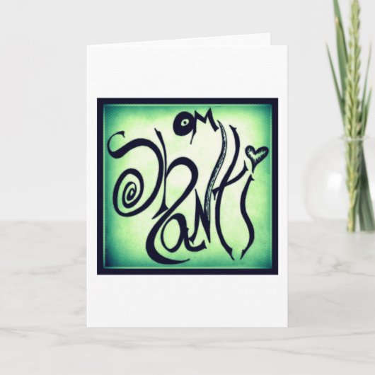 OM SHANTI GRAFFITI GREETING CARD (BLANK INSIDE) KARTE (Vorderseite)