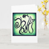 OM SHANTI GRAFFITI GREETING CARD (BLANK INSIDE) KARTE (Gelbe Blume)