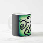 OM SHANTI GRAFFITI-KAFFEE-TASSE KAFFEETASSE (Vorderseite Links)