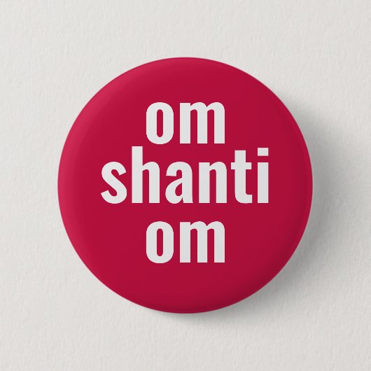 om shanti om pink Peace typography button (Vorderseite)