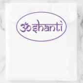 Om Shanti Ovaler Aufkleber (Tasche)