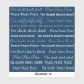 Om Shanti, Peace Aufkleber (Blatt)