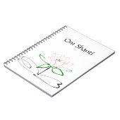 Om Shanti Pink Green Lotus Journal Notizblock (Linke Seite)