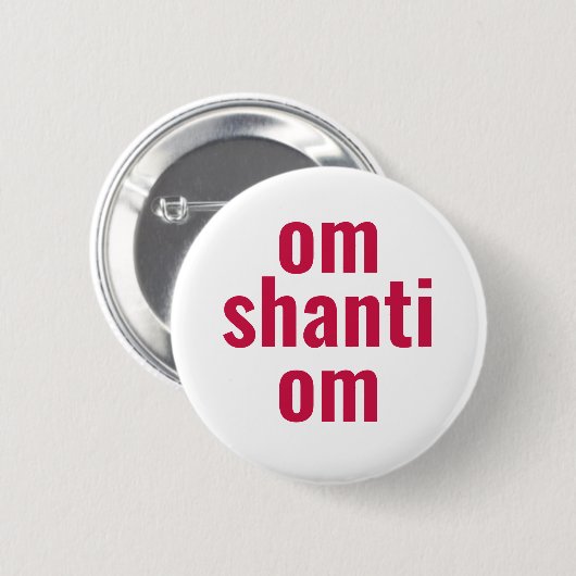 OM SHANTI PINK PEACE TYPOGRAPHY BUTTON (Vorne & Hinten)