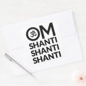 Om Shanti Quadratischer Aufkleber (Umschlag)