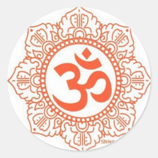om shanti runder aufkleber