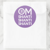 Om Shanti Runder Aufkleber (Tasche)