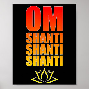 Om Shanti Shanti Shanti. Om Frieden Sanskrit Yoga Poster