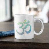 Om Shanti Symbol Geometric Blue Green Aquamarin Jumbo-Tasse