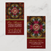 Om Shanti Yoga Red Gold Business Cards Visitenkarte (Vorne/Hinten)