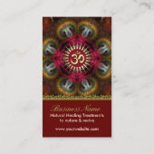 Om Shanti Yoga Red Gold Business Cards Visitenkarte (Rückseite)