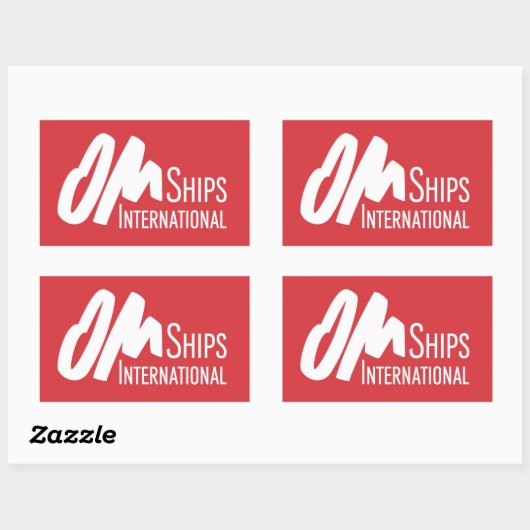 OM Ships-Logo Rechteckiger Aufkleber (Blatt)