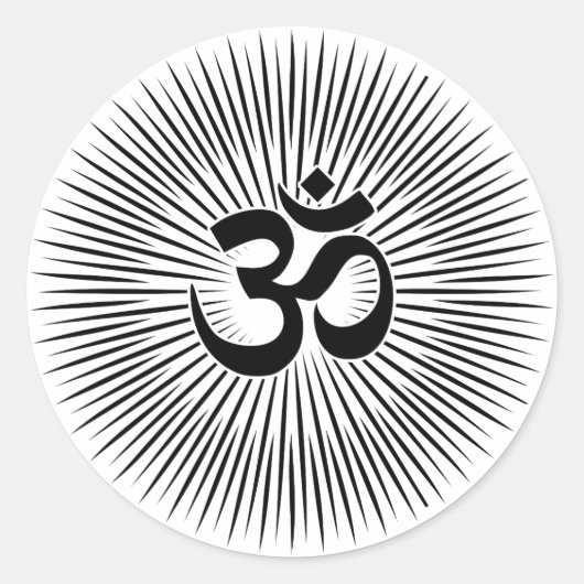 Om Sign Black Design Runder Aufkleber (Vorderseite)