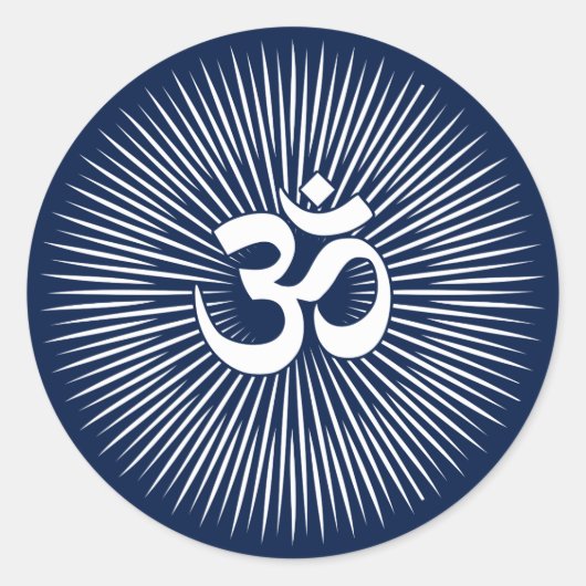 Om Sign White Design Runder Aufkleber (Vorderseite)