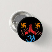 Om swastik Hingabe Button (Vorne & Hinten)