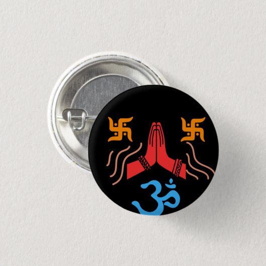 Om swastik Hingabe Button (Vorne & Hinten)