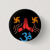 Om swastik Hingabe Button (Vorderseite)