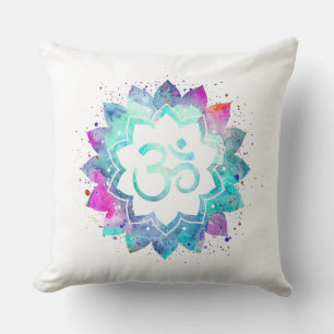 *~* OM-Symbol-Aquarell-Lotus-Mandala Kissen