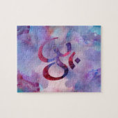 OM-Symbol-Aquarell-Purpur Puzzle (Horizontal)