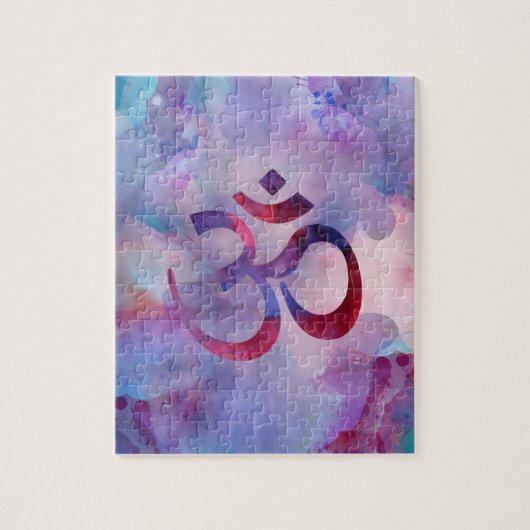 OM-Symbol-Aquarell-Purpur Puzzle (Vertikal)