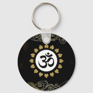 Om-Symbol-Beschwörungsformel-Meditations-Schwarze Schlüsselanhänger