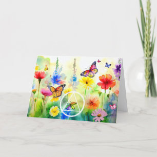 OM Symbol Butterfliegen und Blume Erholung Karte