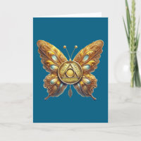 OM-Symbol Butterfly-Münze mit Gebet-Karte