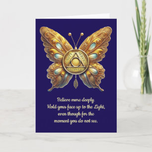 OM Symbol Butterfly und Gebet-Jubiläumskarte Karte