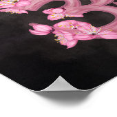 OM Symbol Cherry Blossom Aquarell Poster (Ecke)