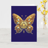 OM Symbol Coin Butterfly Jubiläumskarte Karte (Gelbe Blume)