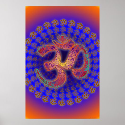 Om Symbol Colorfield Portal Mandala Poster (Vorne)