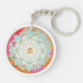OM Symbol Colorful Lotus Blume Mandala Chakra Schlüsselanhänger (Rückseite)