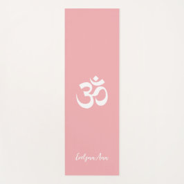 Om Symbol Coral rosa Personalisierter Name Gebet o Yogamatte