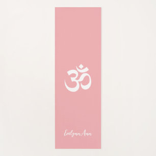 Om Symbol Coral rosa Personalisierter Name Gebet o Yogamatte