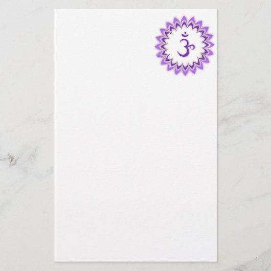 Om Symbol / Crown Chakra Briefpapier (Vorderseite)