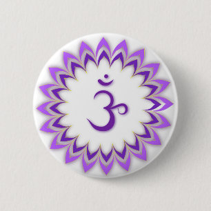 Om Symbol / Crown Chakra Button