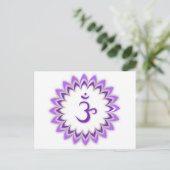Om Symbol / Crown Chakra Postkarte (Stehend Vorderseite)