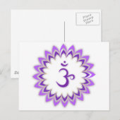 Om Symbol / Crown Chakra Postkarte (Vorne/Hinten)