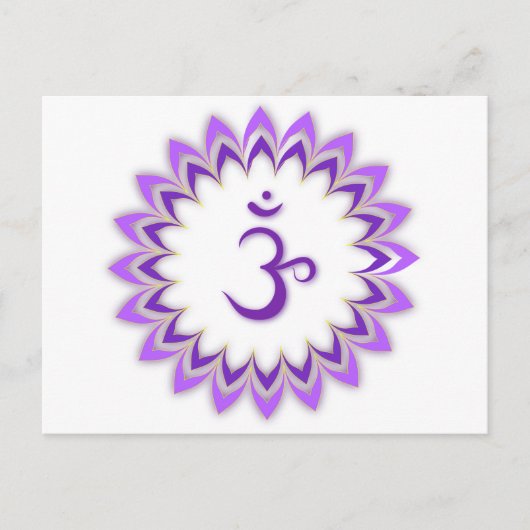 Om Symbol / Crown Chakra Postkarte (Vorderseite)