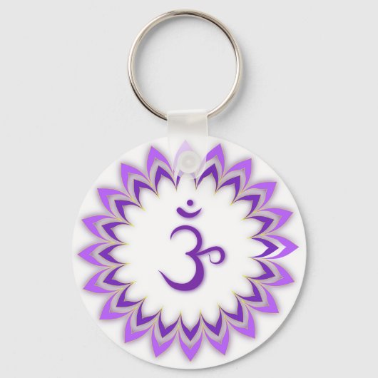 Om Symbol / Crown Chakra Schlüsselanhänger (Vorderseite)