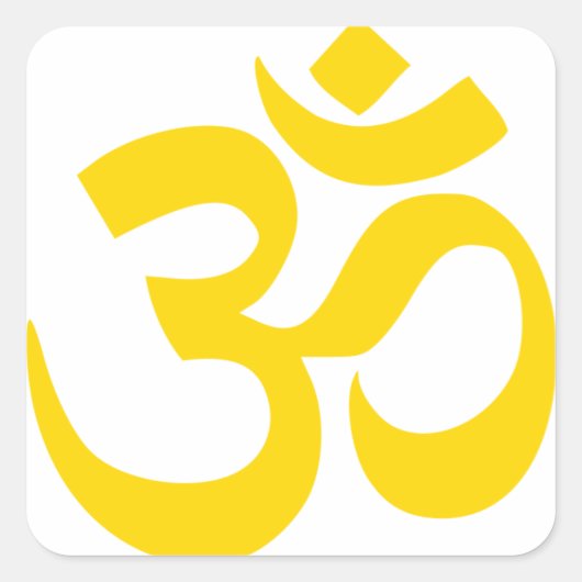 Om-Symbol (gelbes Gold in der Farbe) Quadratischer Aufkleber (Vorderseite)