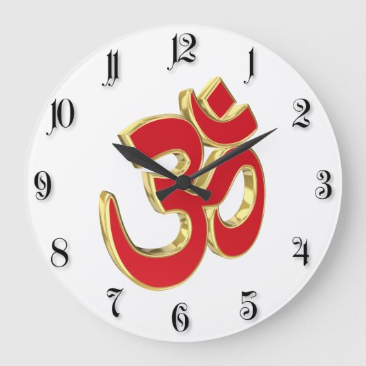Om-Symbol Große Wanduhr (Vorderseite)