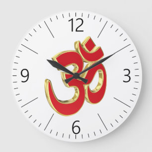 Om-Symbol Große Wanduhr