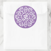 Om-Symbol in Lotus petal mandala Runder Aufkleber (Tasche)
