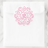 Om-Symbol in Lotus petal mandala Runder Aufkleber (Tasche)