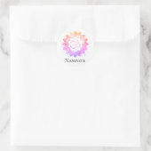 *~* OM Symbol Lotus Blume Mandala Spirituell Runder Aufkleber (Tasche)
