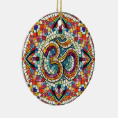 OM Symbol Lotus Mandala Mosaic Keramik Ornament (Rechts)