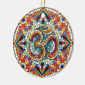 OM Symbol Lotus Mandala Mosaic Keramik Ornament (Links)